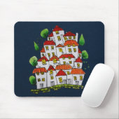Whimsical House Mousepad (Doodle - Handgetekend) Muismat (Met muis)