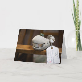 Whimsical houten walvis sculptuur kaart