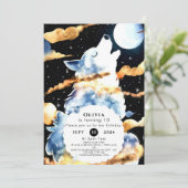 Whimsical Howling Wolf Verjaardag Kaart (Staand voorkant)