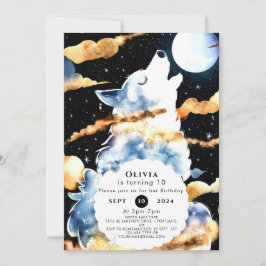 Whimsical Howling Wolf Verjaardag Kaart