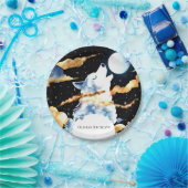 Whimsical Howling Wolf Verjaardag Papieren Bordje (Feest)