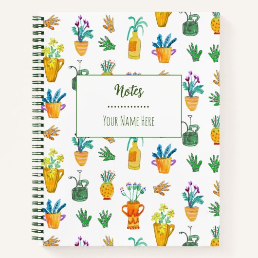 Whimsical Huis Planten Schattige Boho Hand-geïllus Notitieboek (Voorkant)