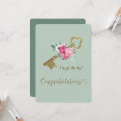 Whimsical Huis Sleutel Gefeliciteerd Nieuw Huis Ch Kaart (Voorkant / Achterkant in situ)