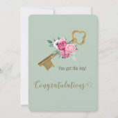 Whimsical Huis Sleutel Gefeliciteerd Nieuw Huis Ch Kaart (Voorkant)