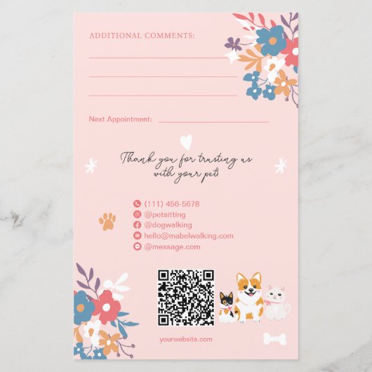 Whimsical huisdier oppas hond walker huisdier rapp (Achterkant)