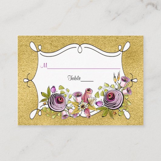 Whimsical-huiskaart | FAUX Gold Foil Plaatskaartje (Voorkant)