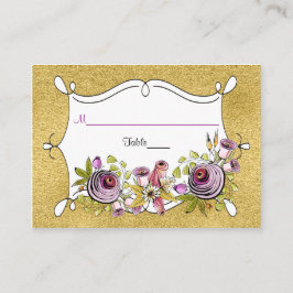 Whimsical-huiskaart | FAUX Gold Foil Plaatskaartje