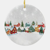 Whimsical huizen sneeuw kerstboom ornament (Achterkant)