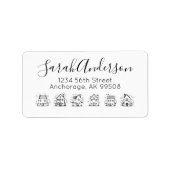 Whimsical Huizen Vastgoed Retouradres Etiket (Voorkant)