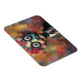 Whimsical Humanoid met grote ogen en bloemenhaar Magneet (Rechterzijde)