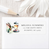 Whimsical Hummingbird Feeder Retouradres Label (Insitu)