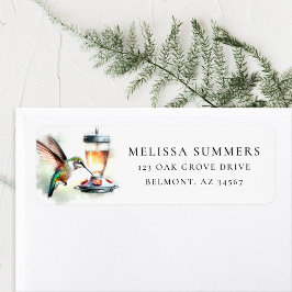 Whimsical Hummingbird Feeder Retouradres Label