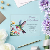 Whimsical Hummingbird Floral Baby Shower Acryl Uitnodigingen (Insitu (Huwelijk))