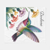 Whimsical Hummingbird Floral Baby Shower Fleece Deken (Voorkant (Horizontaal))