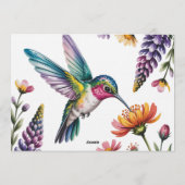Whimsical Hummingbird Floral Baby Shower Kaart (Achterkant)