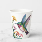 Whimsical Hummingbird Floral Baby Shower Papieren Bekers (Achterkant)