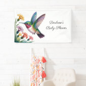 Whimsical Hummingbird Floral Baby Shower Spandoek (Insitu)