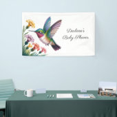 Whimsical Hummingbird Floral Baby Shower Spandoek (Beurs)