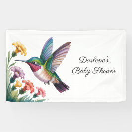 Whimsical Hummingbird Floral Baby Shower Spandoek