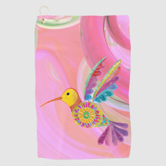 Whimsical Hummingbird Golfhanddoek (Voorkant)