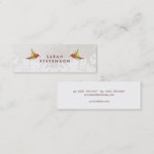 Whimsical Hummingbird in White Leaves Creative Mini Visitekaartje (Voorkant / Achterkant)