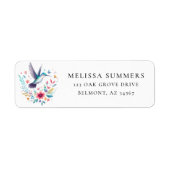 Whimsical Hummingbird Retouradreslabel Etiket (Voorkant)