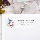Whimsical Hummingbird Retouradreslabel Etiket