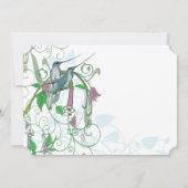 Whimsical Hummingbird Wedding Invitation #2 Kaart (Achterkant)