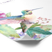 Whimsical Hummingbirds with Hydrangeas Welcome Poster (Hoek)
