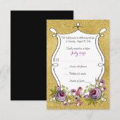 Whimsical Huwelijksaanmelding | NEP Goud Folie, Bl Kaart (Voorkant / Achterkant)