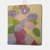 Whimsical Hydrangea Keramisch Ornament (Links)