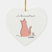 Whimsical I love Cats Silhouette Custom Name  Keramisch Ornament (Achterkant)