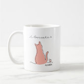 Whimsical I Love Cats Silhouette Custom Name Koffiemok (Links)
