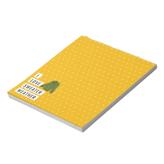 Whimsical I Love Sweater Weather Polka Dots Gold Notitieblok (Linkerzijde)