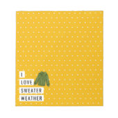 Whimsical I Love Sweater Weather Polka Dots Gold Notitieblok (Voorkant)
