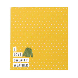 Whimsical I Love Sweater Weather Polka Dots Gold Notitieblok