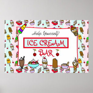 Whimsical Ice Cream Bar Poster