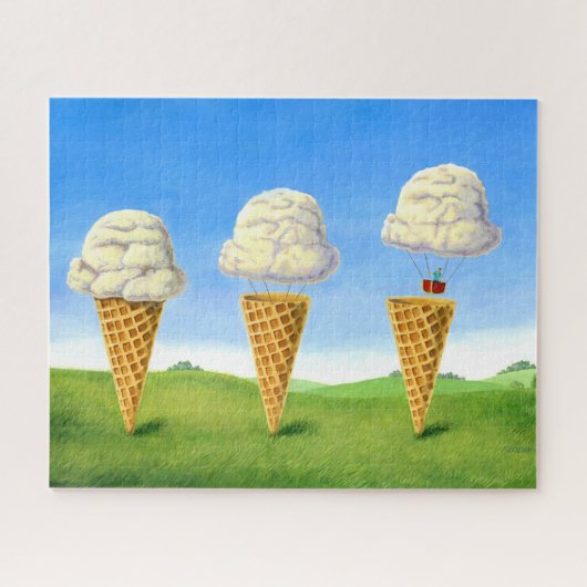 Whimsical Ice Cream Cone Hot Air Ballon Art Legpuzzel (Horizontaal)