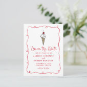 Whimsical Ice Cream Cone Wedding Save the Date Aankondigingskaart (Staand voorkant)