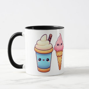 Whimsical Ice Cream – Kawaii Snack Illustraties Mok