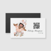 Whimsical Ice Cream Lady Food Catering QR-code (Voorkant / Achterkant)