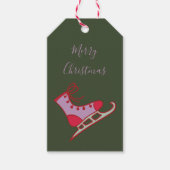 Whimsical Ice Schaats Christmas Cadeaulabel (Voorkant)