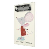 Whimsical Ice Skater Mouse Holiday Name Custom Mini Klembord (Angled2)