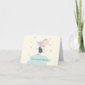 Whimsical Ice Skater Mouse Holiday Name Custom Notitiekaartje (Voorkant)