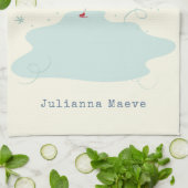 Whimsical Ice Skater Mouse Holiday Name Custom Theedoek (Gevouwen)
