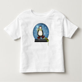 Whimsical Ice Skating Penguin Snowglobe Kinder Shirts