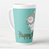 Whimsical Ice Skating Snowman Latte Mok (Linkerhoek)