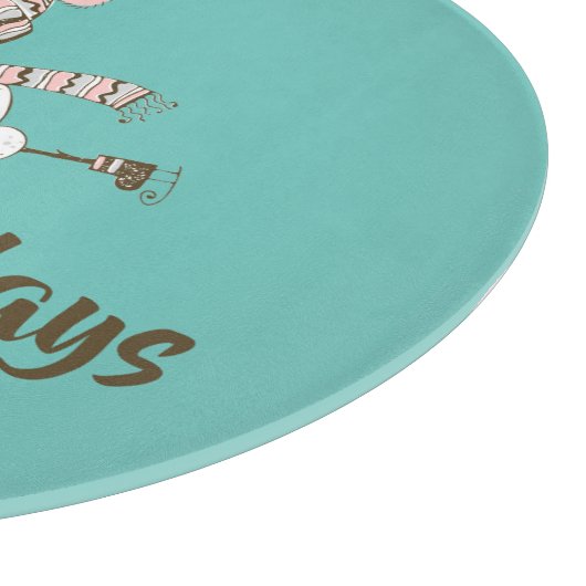 Whimsical Ice Skating Snowman  Snijplank (Hoek)