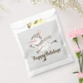 Whimsical Ice Skating Snowmen Bedankzakje (Gezegeld)