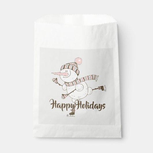 Whimsical Ice Skating Snowmen Bedankzakje (Voorkant)